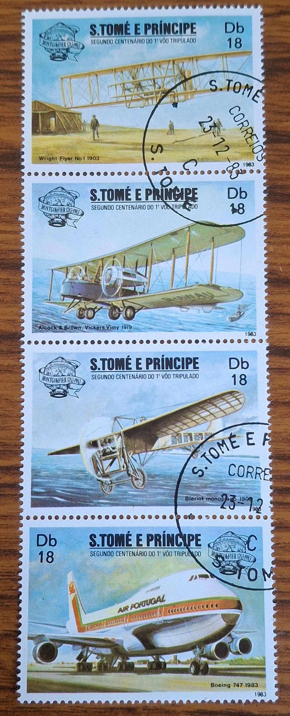 Sao Tome and Principe Stamp Sheet 4x Different Plane Stamps