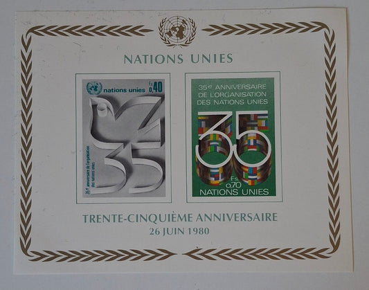 United Nations Stamp Sheet MNH